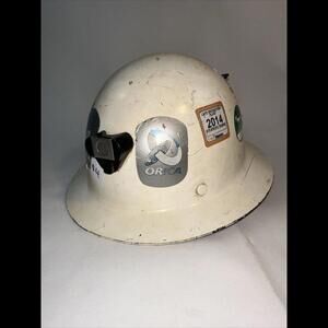 MSA Fiberglass Helmet  Safety Work/  Used White